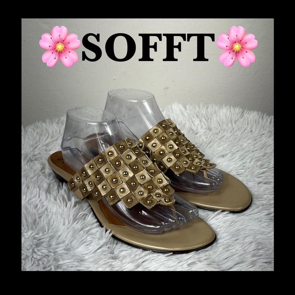 SOFFT Studded Beige Sandals - Picture 1 of 8